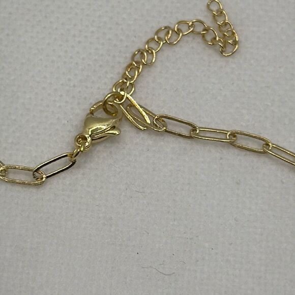 NWOT 18k gold plated enamel rainbow pendant with zircon encrusted clouds - Picture 4 of 5